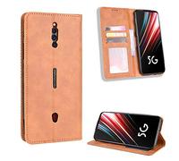 Cheshaoping Premium Housse Case Cuir Cover Flip Etui Coque TPU Silicone Couverture Magnétique Protecteur Case pour HMD Skyline 5G (Brun)