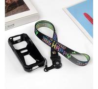 Cheshaoping TPU Silicone Souple Case Cover Lanyard Premium Téléphone Housse Coque Étui pour Doro 1360/1361 / 1362/1350 / 1355 2.4" Noir