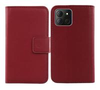 Cheshaoping Veritable Cuir Etui pour Aligator S6600 Duo 6.6" Housse Coque Premium Case Cover Flip Cas Couverture Protecteur Leather Wallet (Rouge Fonce)