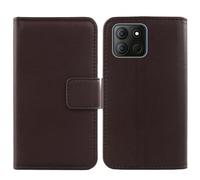 Cheshaoping Veritable Cuir Etui pour Aligator S6600 Duo 6.6" Housse Coque Premium Case Cover Flip Cas Couverture Protecteur Leather Wallet (Marron Fonce)
