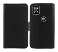 Cheshaoping Veritable Cuir Etui pour Crosscall Core M6 5.99" Housse Coque Premium Case Cover Flip Cas Couverture Protecteur Leather Wallet (Noir)