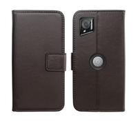 Cheshaoping Veritable Cuir Etui pour Crosscall Stellar-M6 / M6E / M6 Chamonix Mont Blanc 6.1" Housse Coque Premium Case Cover Flip Cas Couverture Protecteur Leather Wallet (Marron Fonce)
