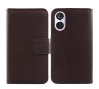 Cheshaoping Veritable Cuir Etui pour CryptoData HidR Evo 6.67" Housse Coque Premium Case Cover Flip Cas Couverture Protecteur Leather Wallet (Marron Fonce)