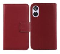 Cheshaoping Veritable Cuir Etui pour CryptoData HidR Evo 6.67" Housse Coque Premium Case Cover Flip Cas Couverture Protecteur Leather Wallet (Rouge Fonce)