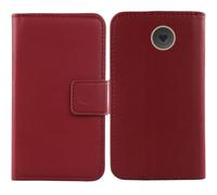 Cheshaoping Veritable Cuir Etui pour Emporia Simplicity V27 LTE 2" Housse Coque Premium Case Cover Flip Cas Couverture Protecteur Leather Wallet (Rouge Fonce)