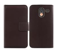 Cheshaoping Veritable Cuir Etui pour Gigaset GL695 2.31" Housse Coque Premium Case Cover Flip Cas Couverture Protecteur Leather Wallet (Marron Fonce)