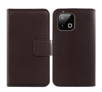 Cheshaoping Veritable Cuir Etui pour Gigaset GS6 Pro 5G 6.67" Housse Coque Premium Case Cover Flip Cas Couverture Protecteur Leather Wallet (Marron Fonce)