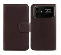 Cheshaoping Veritable Cuir Etui pour Gigaset GX30 6.58" Housse Coque Premium Case Cover Flip Cas Couverture Protecteur Leather Wallet (Marron Fonce)