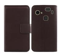 Cheshaoping Veritable Cuir Etui pour Hammer Blade 3 4G 6.2" Housse Coque Premium Case Cover Flip Cas Couverture Protecteur Leather Wallet (Marron Fonce)