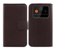 Cheshaoping Veritable Cuir Etui pour iHunt Primo 4G 2.4" Housse Coque Premium Case Cover Flip Cas Couverture Protecteur Leather Wallet (Marron Fonce)