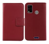 Cheshaoping Veritable Cuir Etui pour Kodak Smartway L1 Pro 5.7" Housse Coque Premium Case Cover Flip Cas Couverture Protecteur Leather Wallet (Rouge Fonce)