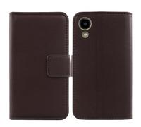 Cheshaoping Veritable Cuir Etui pour Kyocera Digno SX5 6.1" Housse Coque Premium Case Cover Flip Cas Couverture Protecteur Leather Wallet (Marron Fonce)
