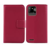 Cheshaoping Veritable Cuir Etui pour Logicom EZY 2 5" Housse Coque Premium Case Cover Flip Cas Couverture Protecteur Leather Wallet (Rose)