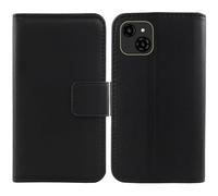 Cheshaoping Veritable Cuir Etui pour Logicom Sense 6.5" Housse Coque Premium Case Cover Flip Cas Couverture Protecteur Leather Wallet (Noir)