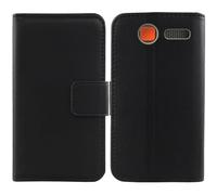 Cheshaoping Veritable Cuir Etui pour Maxcom Comfort MM426 SE 1.77" Housse Coque Premium Case Cover Flip Cas Couverture Protecteur Leather Wallet (Noir)