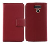 Cheshaoping Veritable Cuir Etui pour Panasonic KX-TF400EXB 2.4" Housse Coque Premium Case Cover Flip Cas Couverture Protecteur Leather Wallet (Rouge Fonce)