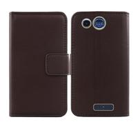 Cheshaoping Veritable Cuir Etui pour Panasonic KX TU110 1.77" Housse Coque Premium Case Cover Flip Cas Couverture Protecteur Leather Wallet (Marron Fonce)
