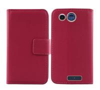 Cheshaoping Veritable Cuir Etui pour Panasonic KX TU110 1.77" Housse Coque Premium Case Cover Flip Cas Couverture Protecteur Leather Wallet (Rose)