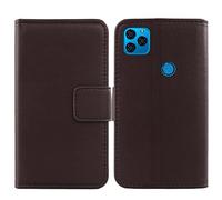 Cheshaoping Veritable Cuir Etui pour Pinwheel Slim 5 Kids 6.8" Housse Coque Premium Case Cover Flip Cas Couverture Protecteur Leather Wallet (Marron Fonce)