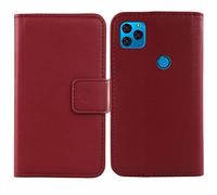 Cheshaoping Veritable Cuir Etui pour Pinwheel Slim 5 Kids 6.8" Housse Coque Premium Case Cover Flip Cas Couverture Protecteur Leather Wallet (Rouge Fonce)