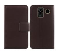 Cheshaoping Veritable Cuir Etui pour SPC Talk 2 / Talk 2 GO 1.77" Housse Coque Premium Case Cover Flip Cas Couverture Protecteur Leather Wallet (Marron Fonce)
