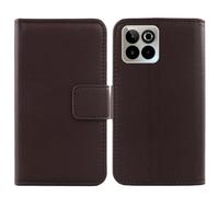 Cheshaoping Veritable Cuir Etui pour SPC Zeus 2 Elite 6.7" Housse Coque Premium Case Cover Flip Cas Couverture Protecteur Leather Wallet (Marron Fonce)