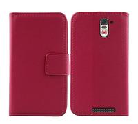 Cheshaoping Veritable Cuir Etui pour Swissvoice S510 M / S510 C/Amplicomms M510-C / M510-M 5" Housse Coque Premium Case Cover Flip Cas Couverture Protecteur Portefeuille Leather Wallet (Rose)