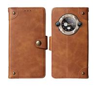 Cheshaoping Veritable Cuir Housse Téléphone Case Gel TPU Silicone Skin pour Blackview BL9000 / BL9000 Pro 6.78" Coque Étui Cas Couverture Protecteur Cover Portefeuille Antichoc Cover Case (Marron)