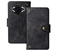 Cheshaoping Veritable Cuir Housse Téléphone Case Gel TPU Silicone Skin pour Doogee S98 / S99 6.3" Coque Étui Cas Couverture Protecteur Cover Portefeuille Antichoc Cover Case (Noir)