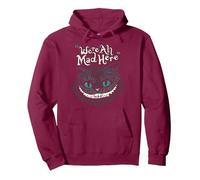 Cheshire Alice Cat Nous Sommes Tous Fous Ici Pays des Merveilles Sweat à Capuche, Unisexe pour Adultes, Marron, M