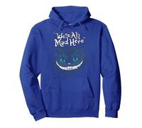 Cheshire Alice Cat Nous Sommes Tous Fous Ici Pays des Merveilles Sweat à Capuche, Unisexe pour Adultes, Bleu Royal, M