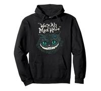 Cheshire Alice Cat Nous sommes tous fous ici pays des merveilles Sweat à Capuche, Unisexe pour adultes, Noir, XL
