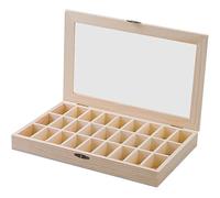 ChesKi Boîte D'Exposition De Roches, Boîte À Spécimens en Bois pour Minéraux Et Roches avec Couvercle Transparent, De Pierres Précieuses Et De Bijoux