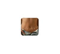 CHESKY Chaîne de taille en or pour femme, plaqué or 14 carats, chaîne de ventre, réglable, imperméable, sexy, chaîne de bikini satellite, chaîne d'été, ne ternit pas, bijoux cadeaux pour, 26“+10