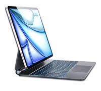 CHESONA Clavier pour iPad Air 13" (M3,2025/M2,2024), iPad Pro 12,9" avec clavier (6e/5e/4e/3ème), pavé tactile multi-touch avec rétroéclairage 7 couleurs, support cantilever flottant, noir