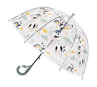 Chesoon Enfants Dôme Parapluie pour garçons filles Parapluie transparent à ouverture automatique avec des motifs de panda mignon poignée incurvée,Vert