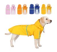 Chesoon Manteau de pluie à capuche pour chien - Couverture complète - Respirant - Pour les journées chaudes - Jaune - Taille 5XL