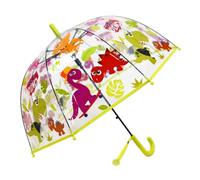 Chesoon Parapluie à bulles transparent pour enfants pour la pluie Auvent de dôme coupe-vent automatique ouvert avec des motifs de dinosaures mignons,Jaune