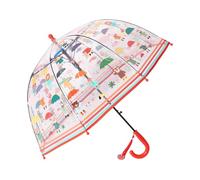 Chesoon Parapluie de filles mignonnes Parapluie coupe-vent léger Dôme à bulles transparent pour les enfants voient facilement à travers les jours de pluie,Rouge
