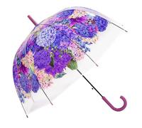 Chesoon Parapluie De Pluie Ouvert Auto Fleur Bulle Claire pour Filles Femmes Élégant Dames Bâton Parapluie avec Dôme Transparent Auvent, Violet