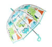 Chesoon Parapluie enfant pour petits garçons avec poignée facile à saisir Capote en dôme étanche au vent Personnages de dinosaures pour les enfants de 3 à 8 ans,Bleu