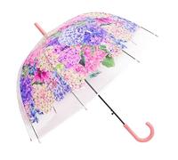 Chesoon Parapluie rose fleur pour femmes Dôme transparent Coupe-vent Parapluie de pluie ouvert automatiquement avec 8 nervures et poignée incurvée,Rose
