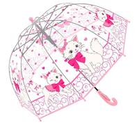 Chesoon Parapluie Transparent pour enfants 8 baleines en fibre de verre Ouverture automatique Toile légère à motif chat à lunettes 28 pouces avec plaque nominative