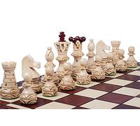 Magnifique jeu d'échecs en bois fabriqué à la main avec planche en bois et pièces d'échecs fabriquées à la main - 1 à 2 joueurs, idée cadeau (55 cm)