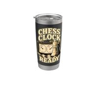 CHESS CLOCK READY Roi Dame Partie Gobelet isotherme en acier inoxydable double paroi