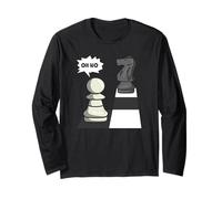 Chess Funny Move Knight to Pawn Joueur d'échecs Amusant Manche Longue