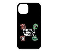 Chess is A Sea of Misery Funny Board Gamer Coque pour iPhone 13