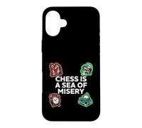 Chess is A Sea of Misery Funny Board Gamer Coque pour iPhone 16 Plus