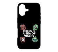 Chess is A Sea of Misery Funny Board Gamer Coque pour iPhone 17