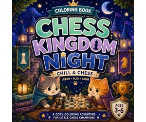 Chess Kingdom Night: Cozy Cat Coloring Book for Kids Ages 3-6